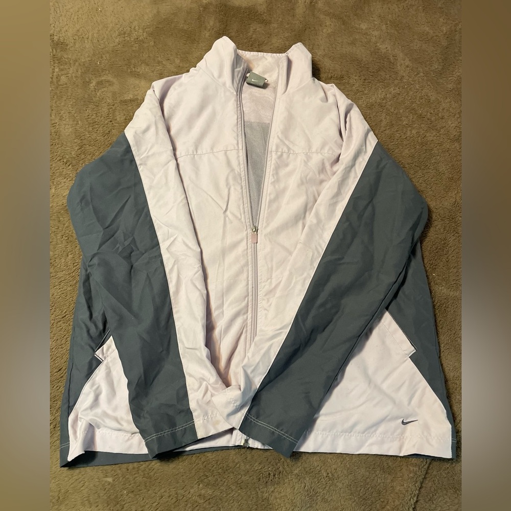 Nike Vintage Mesh Lined Full Zip Mauve/Grey Women’s Windbreaker, Sz M/L